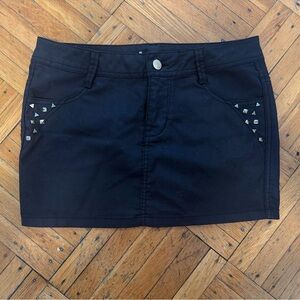 Vintage black studded mini skirt